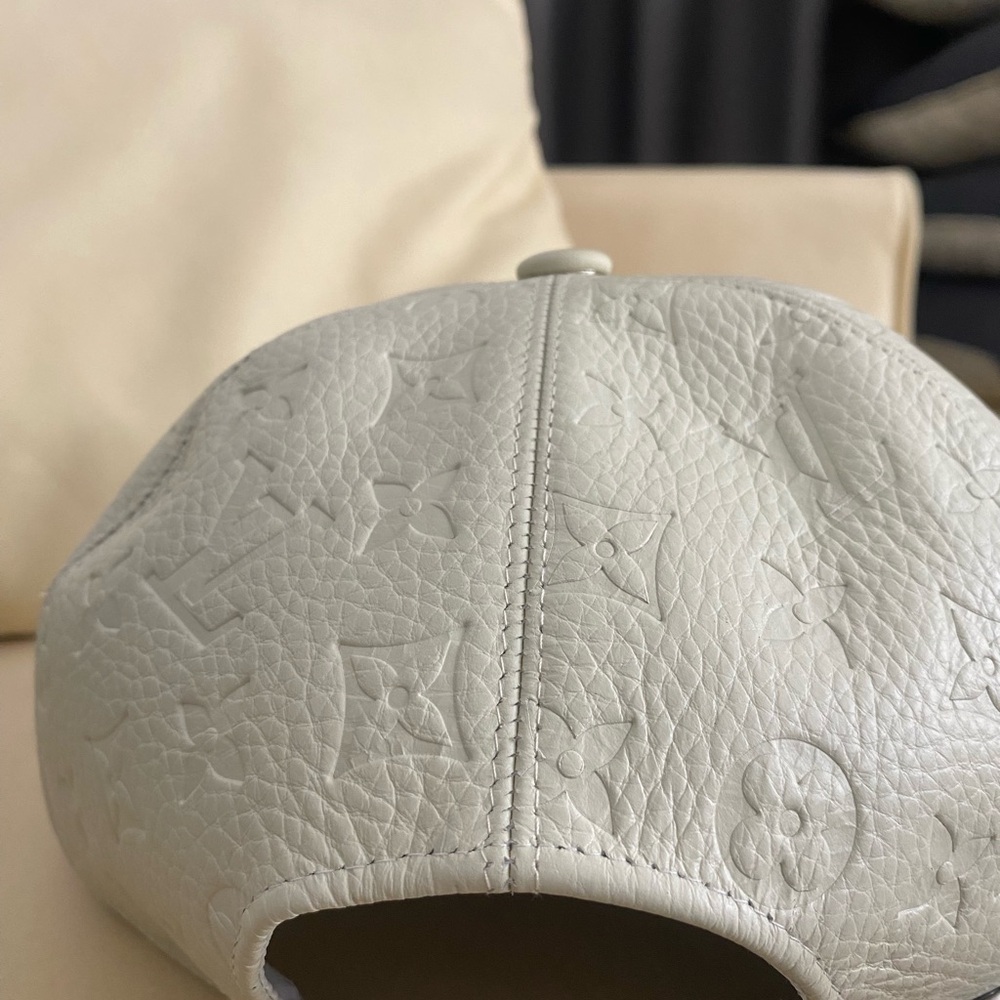 Unisex Louis Vuitton White Embossed Cap - Picture 2 of 4